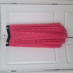 Pink lace maxi skirt